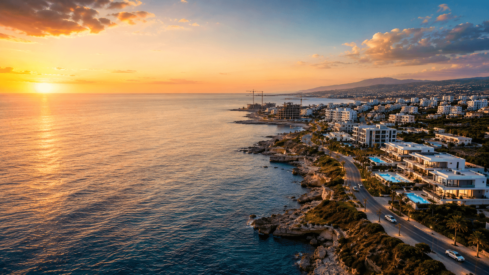 Zypern Paphos Sonnenuntergang